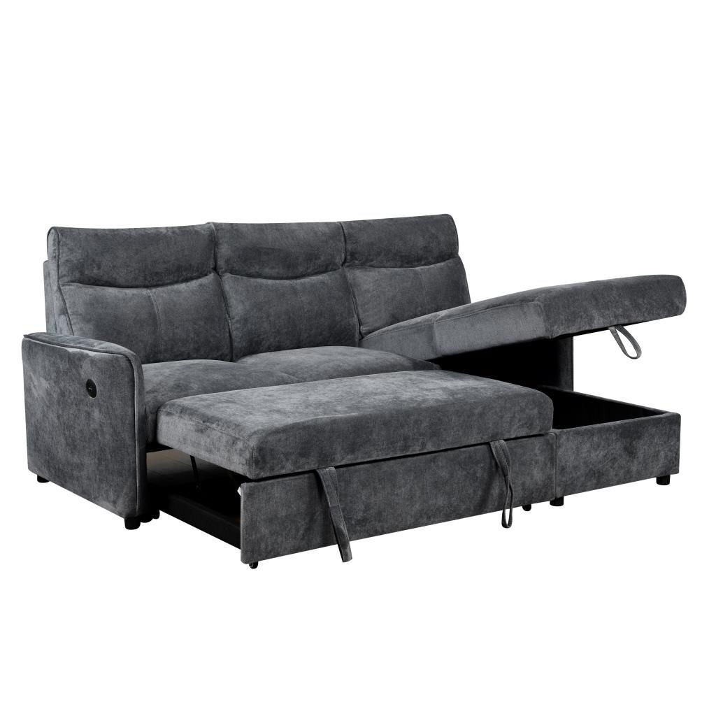 Kampinė sofa-lova LUMEN U, tamsiai pilka 5 Kampinė sofa-lova LUMEN U, tamsiai pilka 5