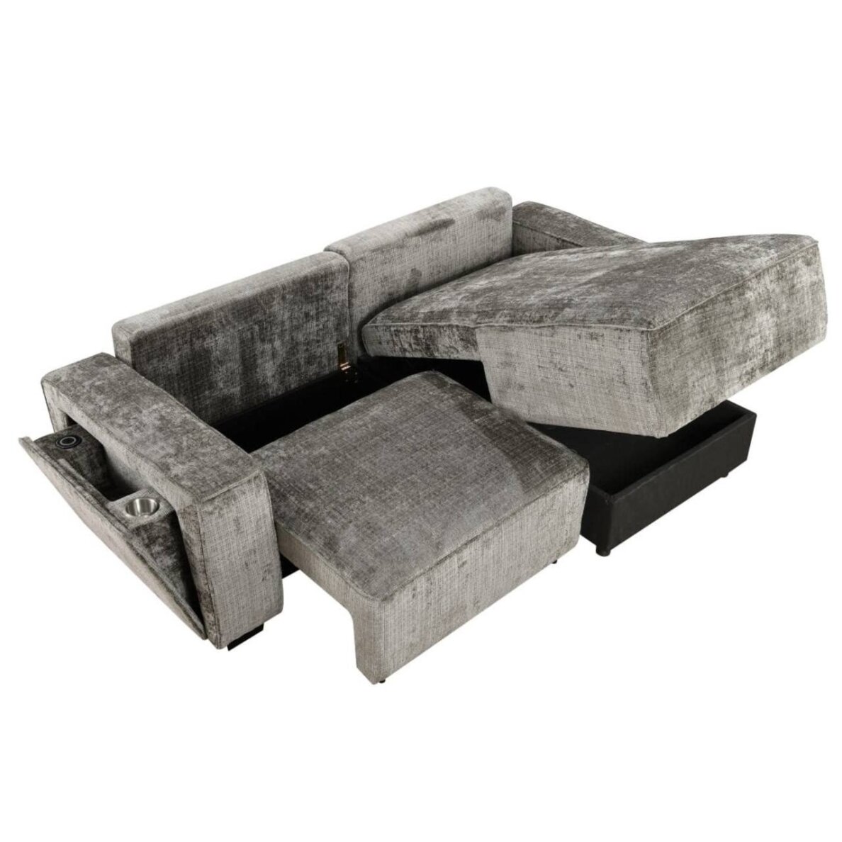 Kampinė sofa-lova RUFUS, šviesi chaki 2