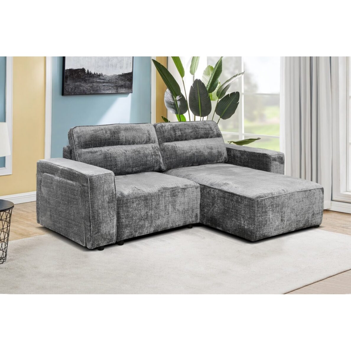 Kampinė sofa-lova RUFUS, tamsiai pilka 3 Kampinė sofa-lova RUFUS, tamsiai pilka 3