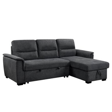 Kampinė sofa-lova KARIS, tamsiai pilka
