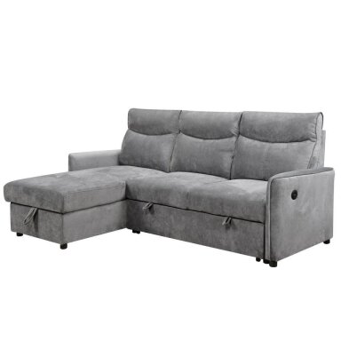 Kampinė sofa-lova LUMEN U, šviesiai pilka