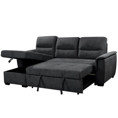 Kampinė sofa-lova KARIS, tamsiai pilka 4