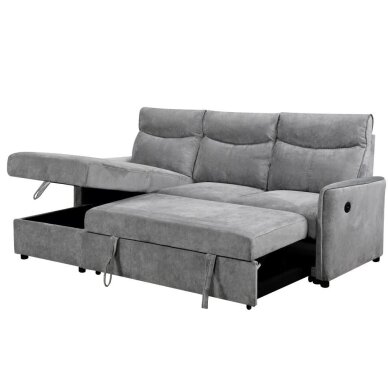 Kampinė sofa-lova LUMEN U, šviesiai pilka 4 Kampinė sofa-lova LUMEN U, šviesiai pilka 4