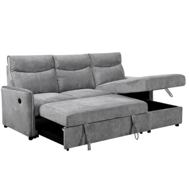 Kampinė sofa-lova LUMEN U, šviesiai pilka 5 Kampinė sofa-lova LUMEN U, šviesiai pilka 5