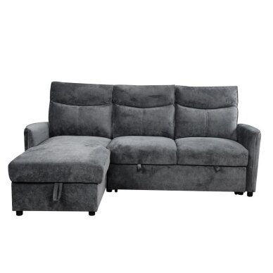 Kampinė sofa-lova LUMEN U, tamsiai pilka 2