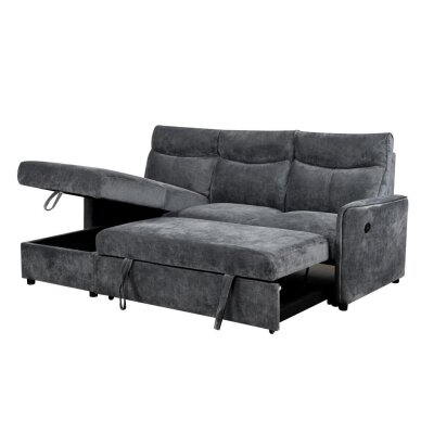 Kampinė sofa-lova LUMEN U, tamsiai pilka 4 Kampinė sofa-lova LUMEN U, tamsiai pilka 4