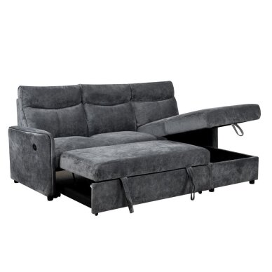 Kampinė sofa-lova LUMEN U, tamsiai pilka 5 Kampinė sofa-lova LUMEN U, tamsiai pilka 5