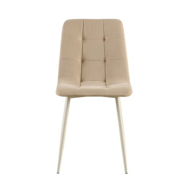 Kėdė TED GREY, smėlio, veliūrinė, pilkos kojos