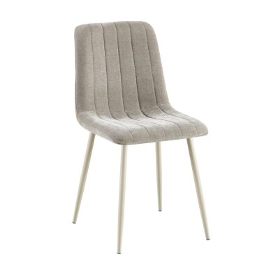 Kėdė JET GREY, smėlio pilka, lininė, pilkos kojos 1