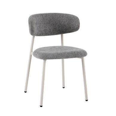 Kėdė PRIMO GREY, pilka, lininė, pilkos kojos 1