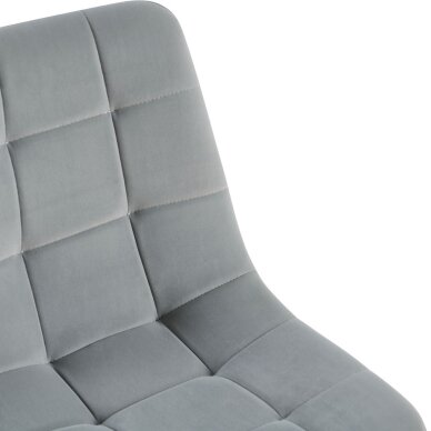 Kėdė TED GREY, šviesiai pilka, veliūrinė, pilkos kojos 2 Kėdė TED GREY, šviesiai pilka, veliūrinė, pilkos kojos 2