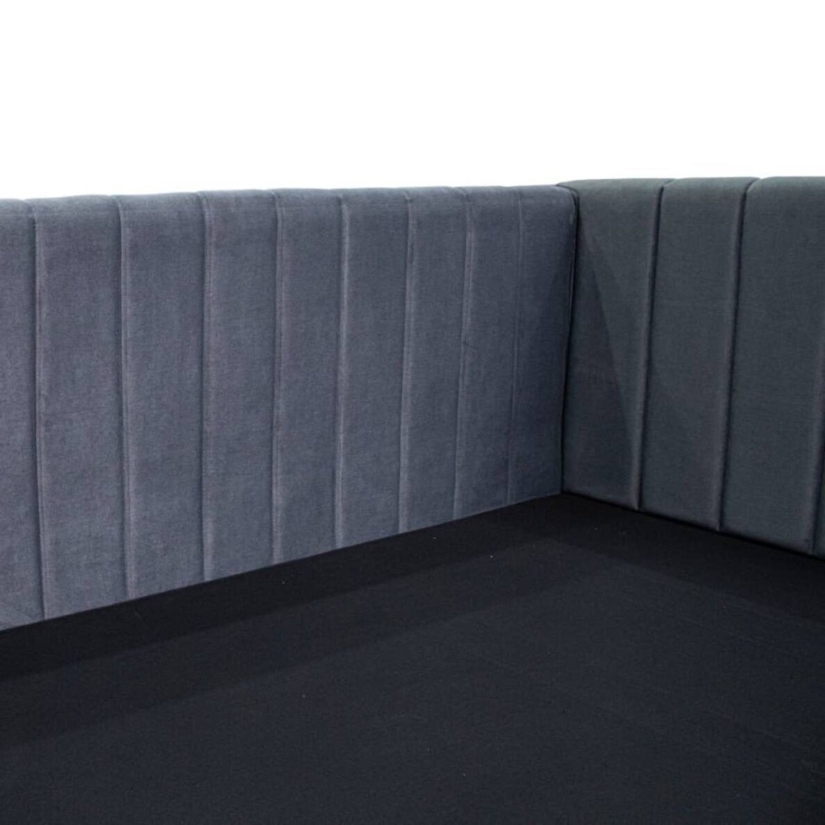 Lova su patalynės dėže OLVIA 90x200 cm, tamsiai pilka, dešininė 4 Lova su patalynės dėže OLVIA 90x200 cm, tamsiai pilka, dešininė 4