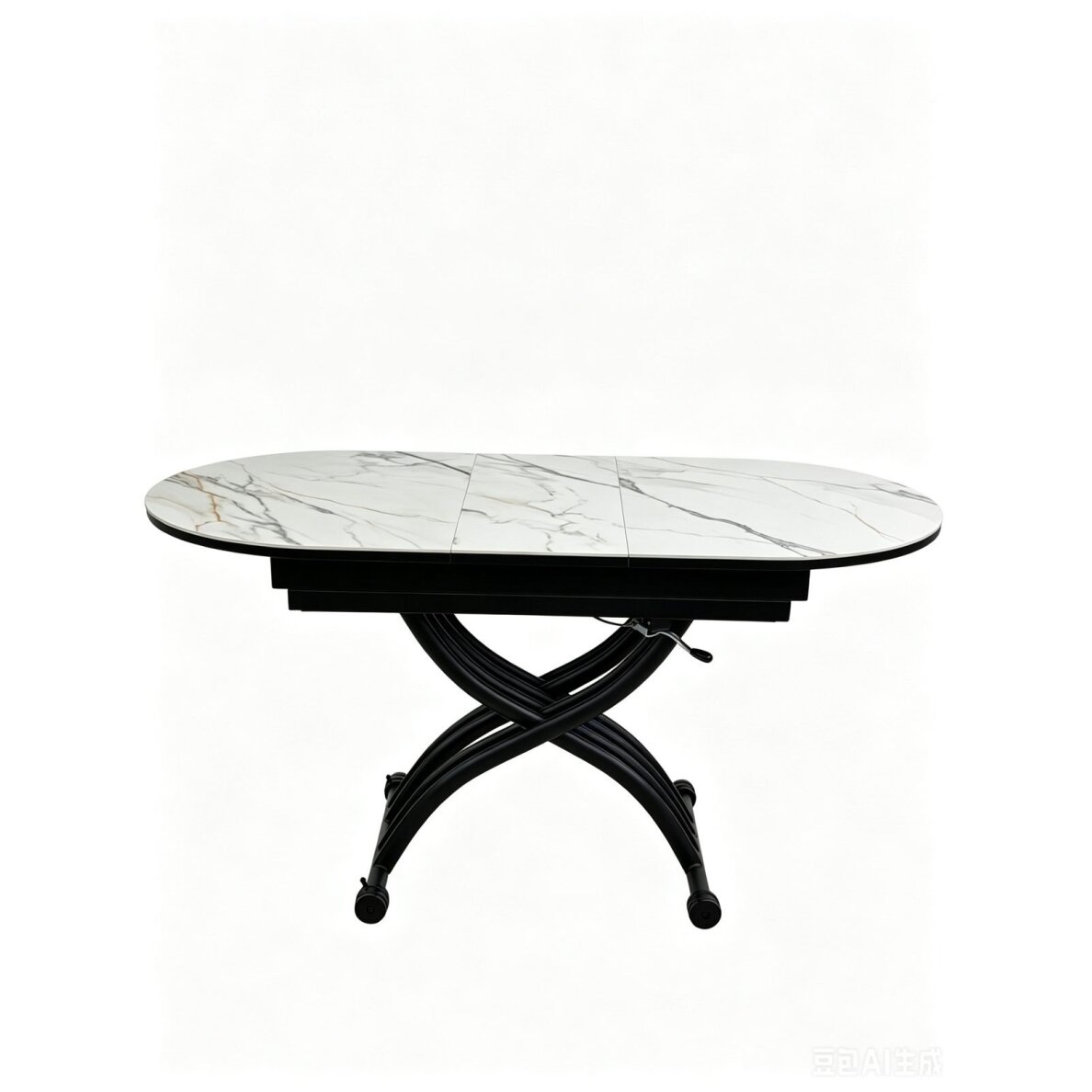 Stalas transformeris BREMEN 120-150x75 cm, balta su auksu 5