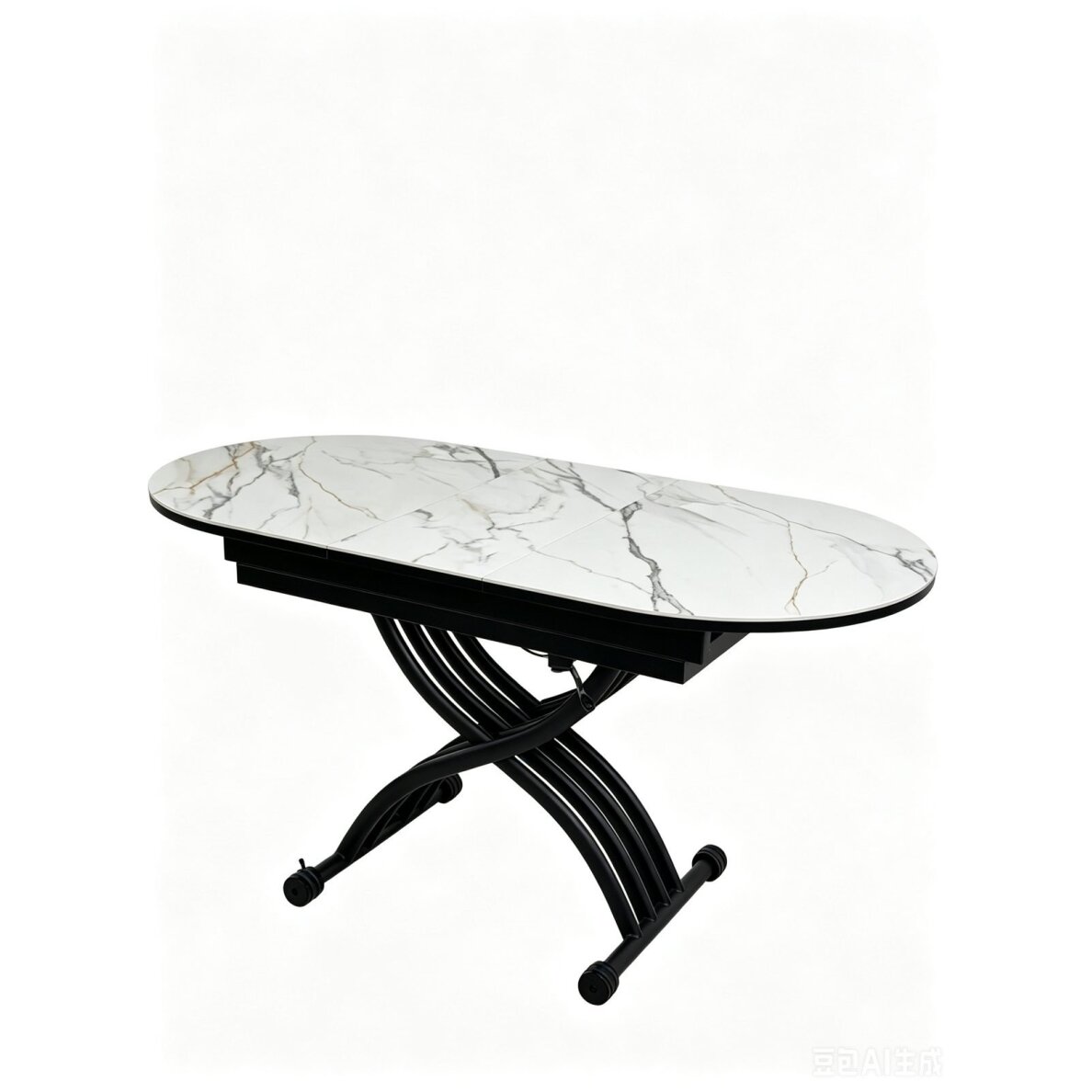 Stalas transformeris BREMEN 120-150x75 cm, balta su auksu Stalas transformeris BREMEN 120-150x75 cm, balta su auksu
