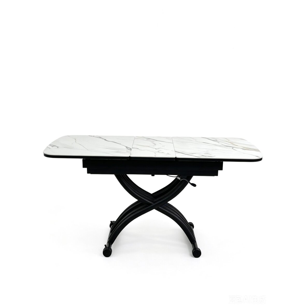 Stalas transformeris MILAN 120-150x75 cm, balta su auksu 1 Stalas transformeris MILAN 120-150x75 cm, balta su auksu 1