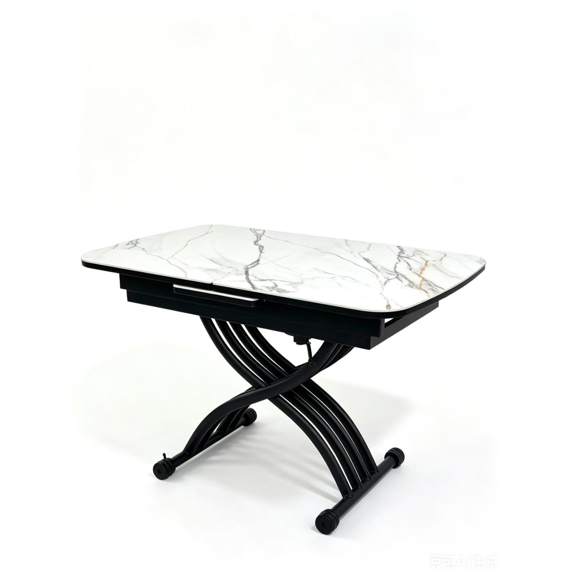 Stalas transformeris MILAN 120-150x75 cm, balta su auksu 4 Stalas transformeris MILAN 120-150x75 cm, balta su auksu 4