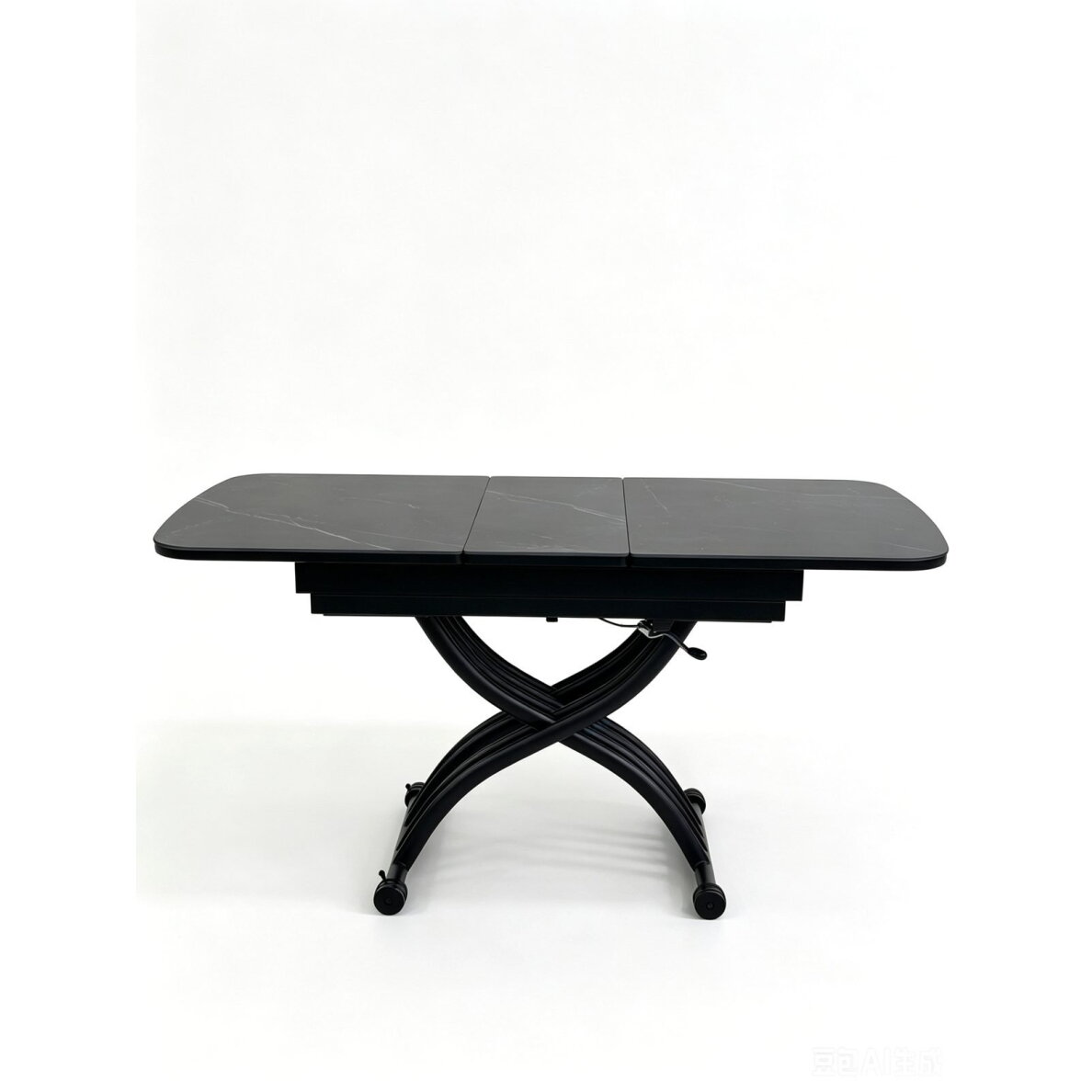 Stalas transformeris MILAN 120-150x75 cm, matinė juoda