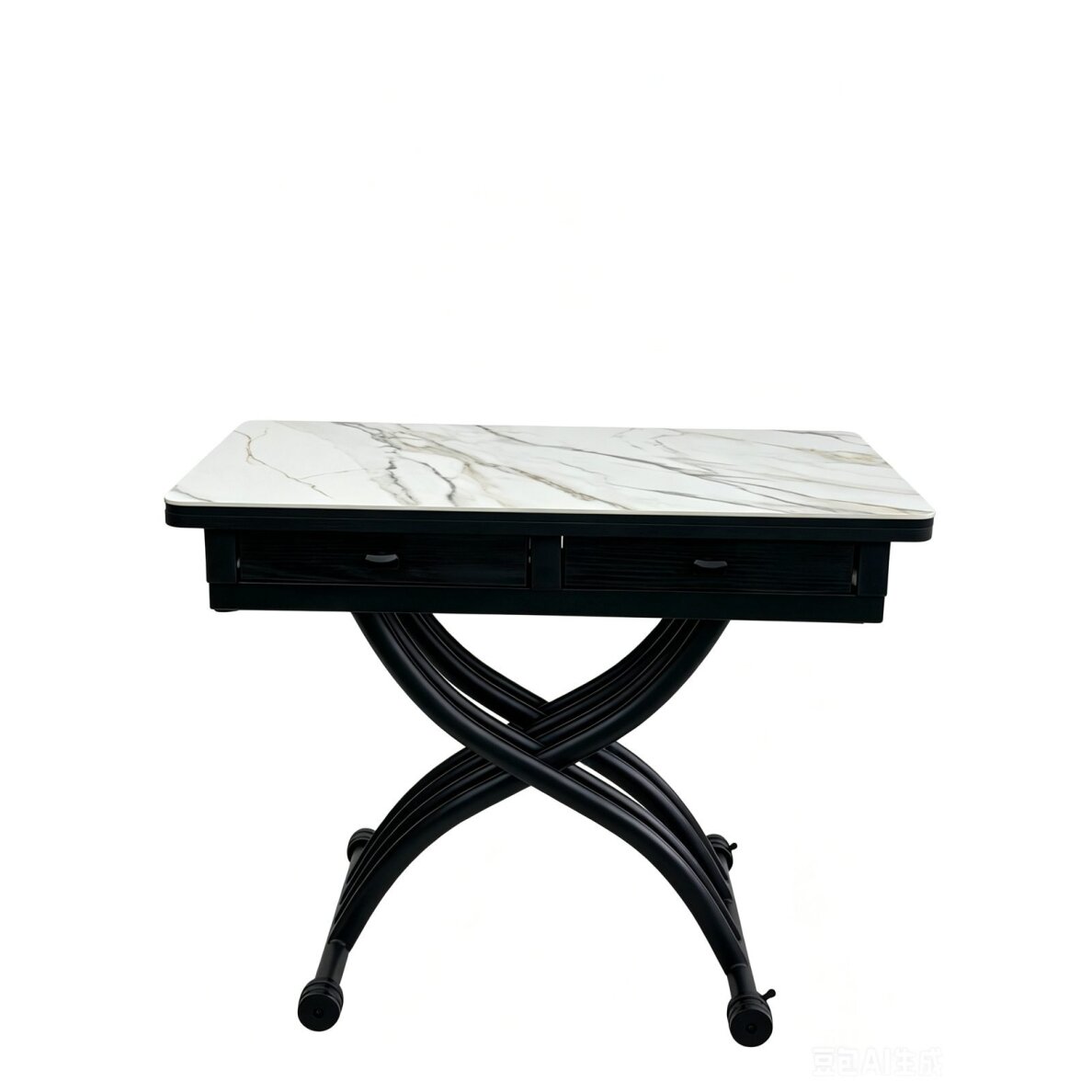 Stalas transformeris NANT 100x57-114 cm, balta su auksu 5