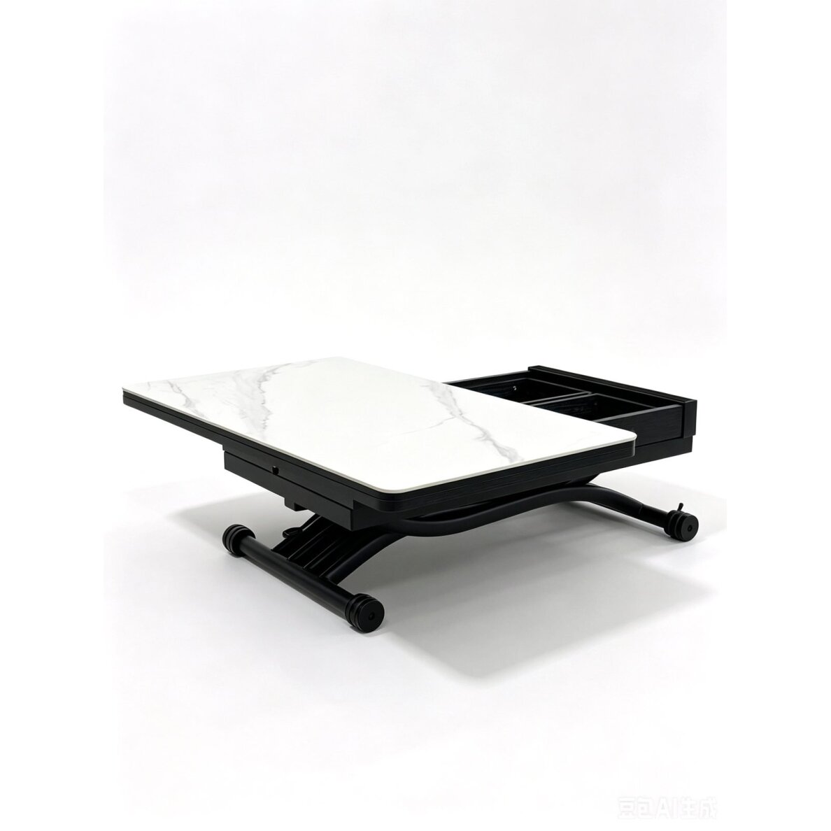 Stalas transformeris NANT 100x57-114 cm, matinė balta