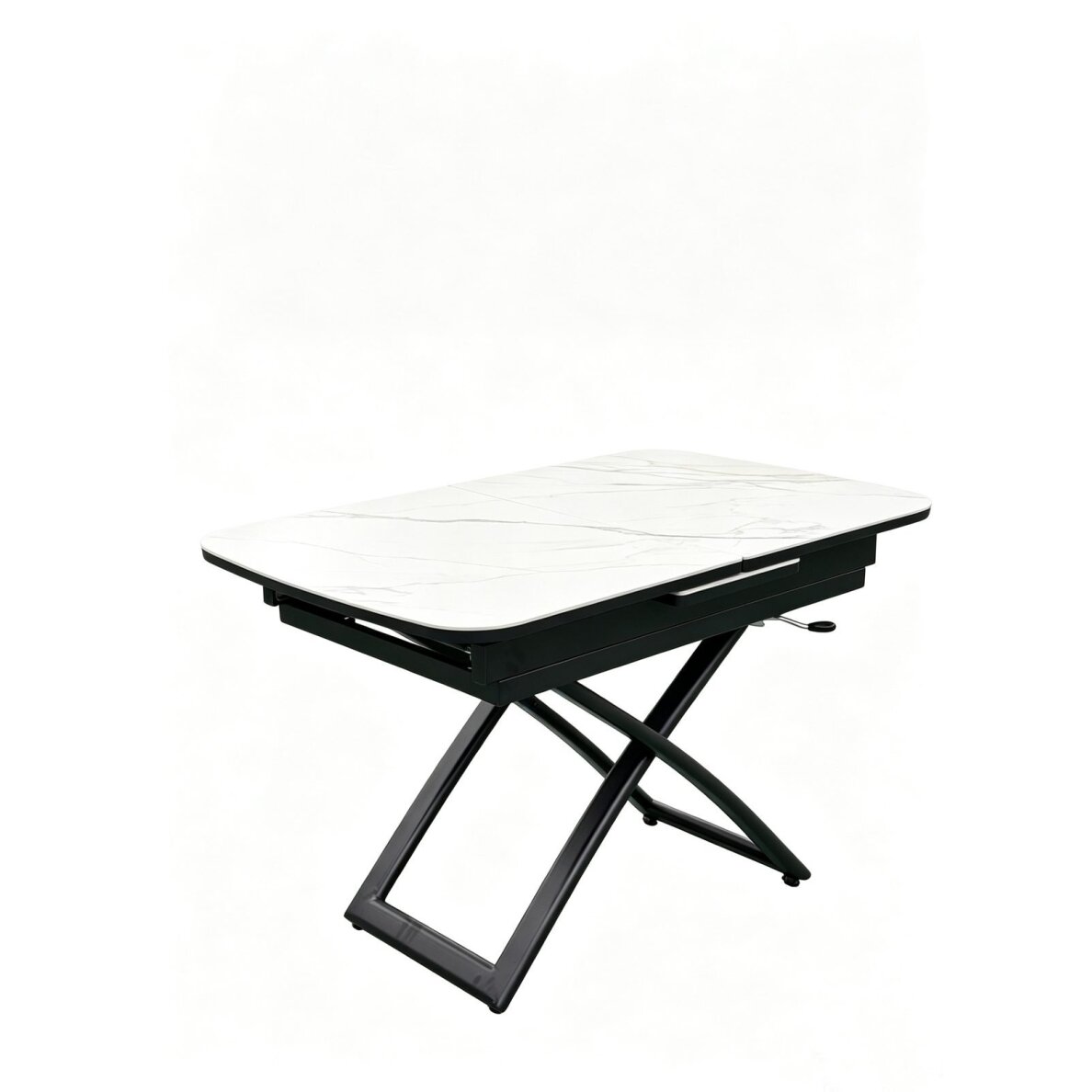Stalas transformeris SPLIT 120-150x75 cm, balta su auksu 1 Stalas transformeris SPLIT 120-150x75 cm, balta su auksu 1