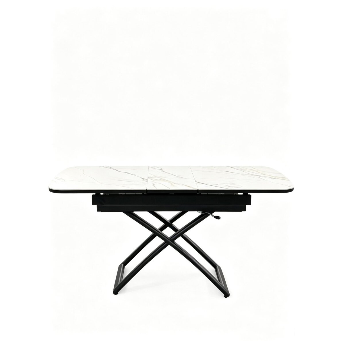 Stalas transformeris SPLIT 120-150x75 cm, balta su auksu 3 Stalas transformeris SPLIT 120-150x75 cm, balta su auksu 3