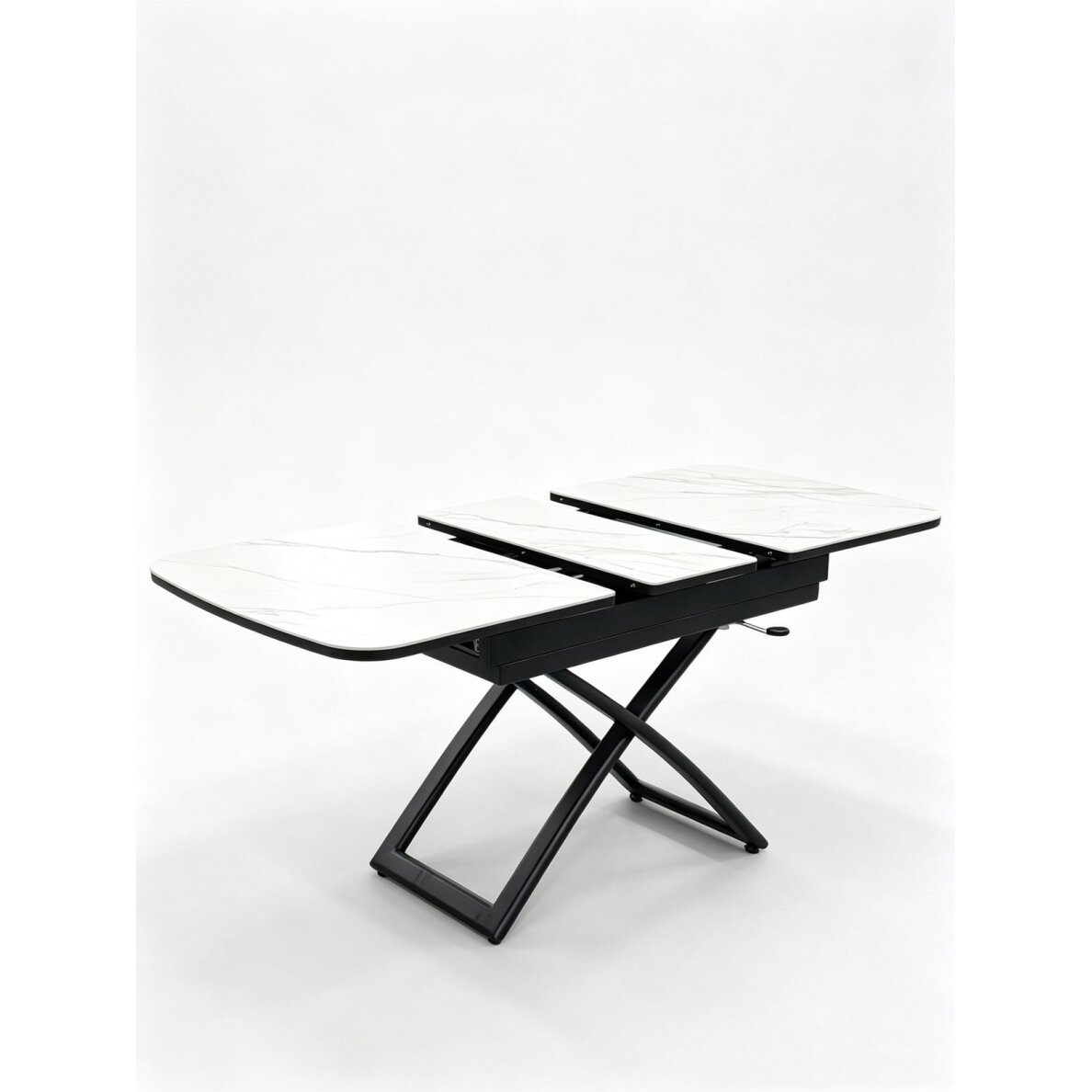 Stalas transformeris SPLIT 120-150x75 cm, balta su auksu 4 Stalas transformeris SPLIT 120-150x75 cm, balta su auksu 4