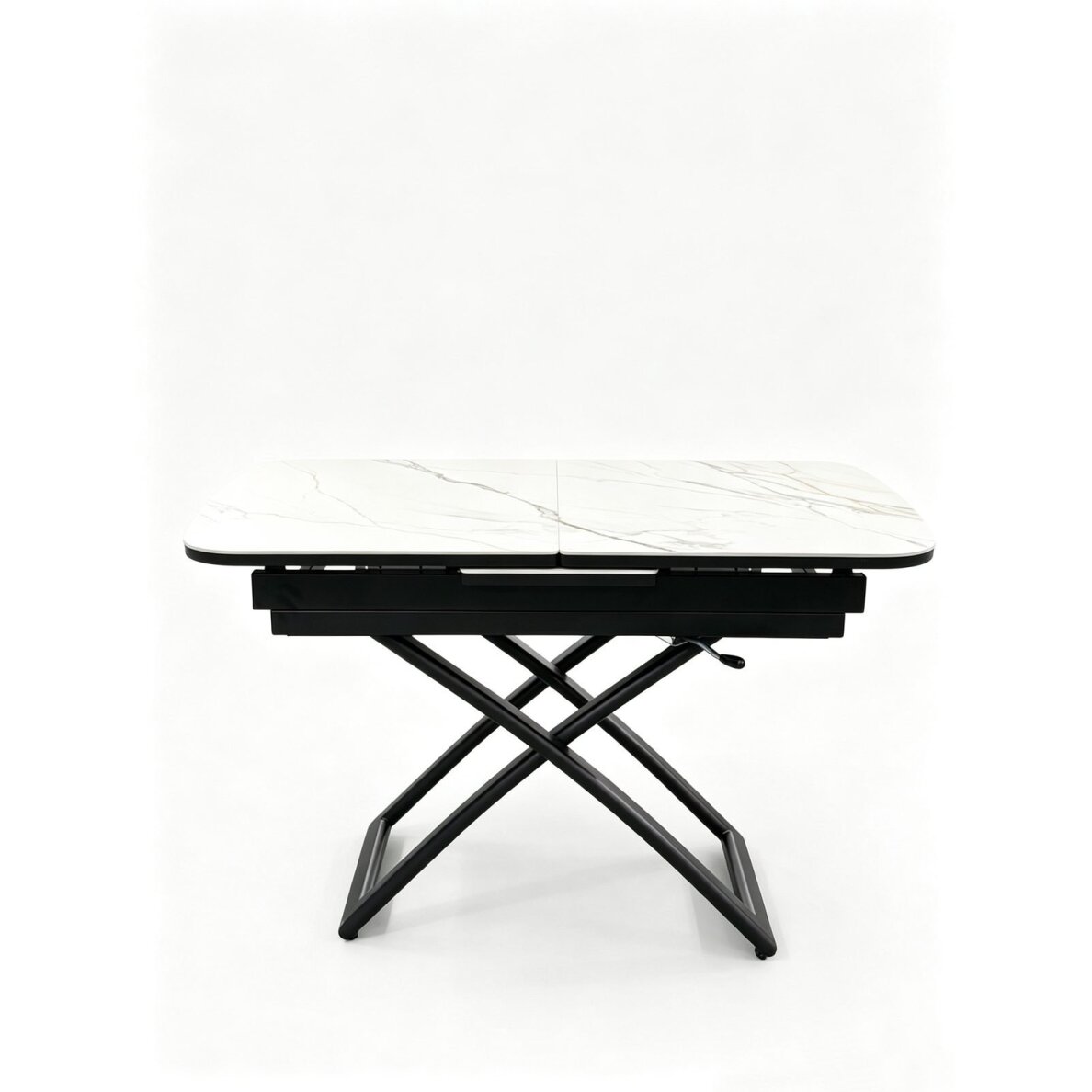 Stalas transformeris SPLIT 120-150x75 cm, balta su auksu Stalas transformeris SPLIT 120-150x75 cm, balta su auksu