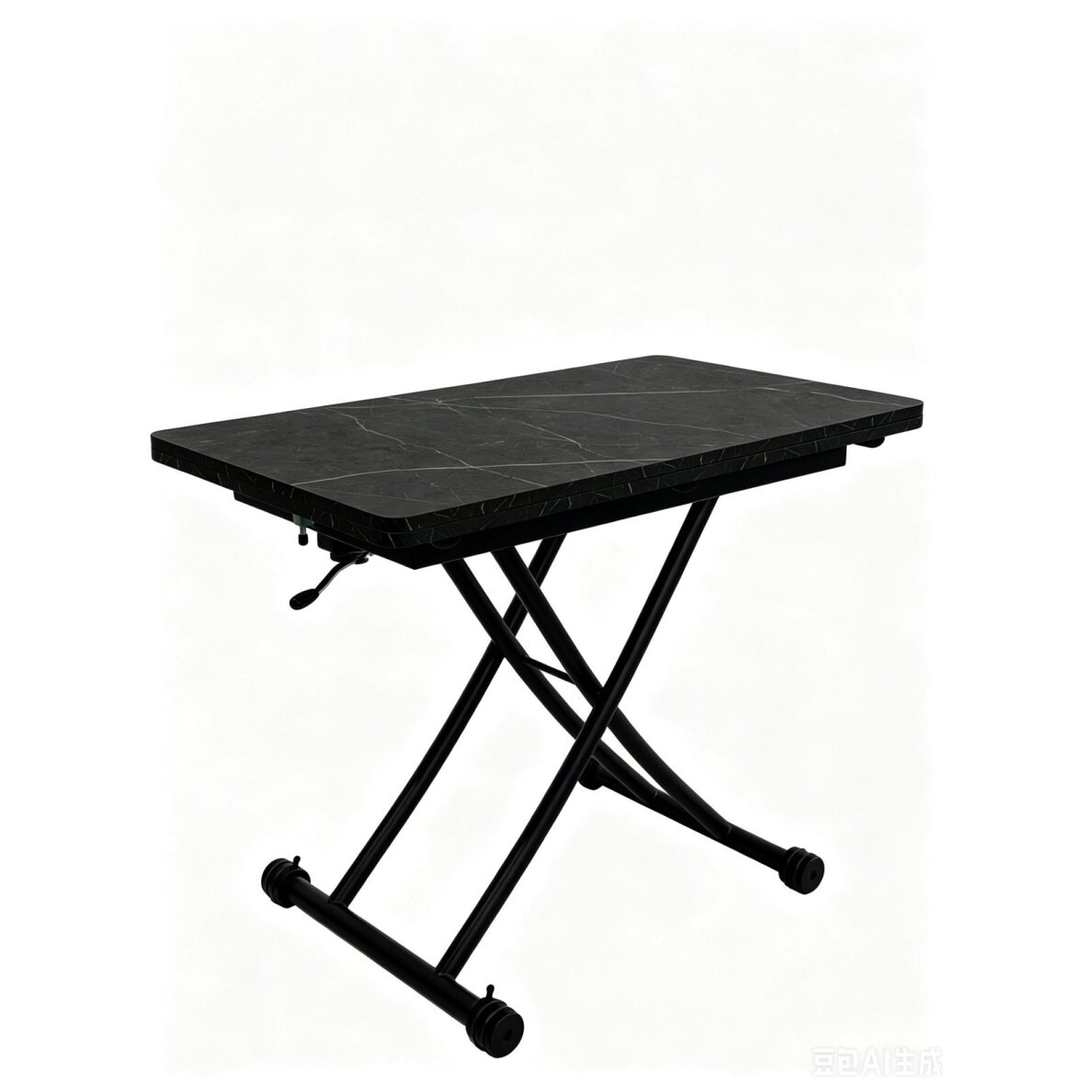 Stalas transformeris ULM 100x57-114 cm, juoda su auksu 2 Stalas transformeris ULM 100x57-114 cm, juoda su auksu 2