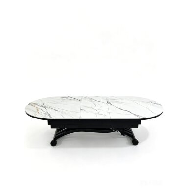 Stalas transformeris BREMEN 120-150x75 cm, balta su auksu Stalas transformeris BREMEN 120-150x75 cm, balta su auksu