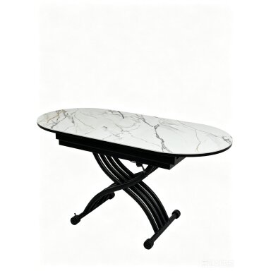 Stalas transformeris BREMEN 120-150x75 cm, balta su auksu Stalas transformeris BREMEN 120-150x75 cm, balta su auksu