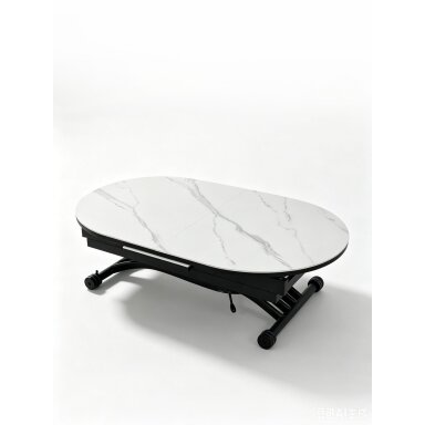 Stalas transformeris BREMEN 120-150x75 cm, matinė balta Stalas transformeris BREMEN 120-150x75 cm, matinė balta
