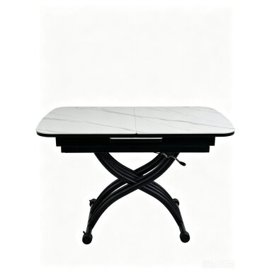 Stalas transformeris MILAN 120-150x75 cm, matinė balta Stalas transformeris MILAN 120-150x75 cm, matinė balta