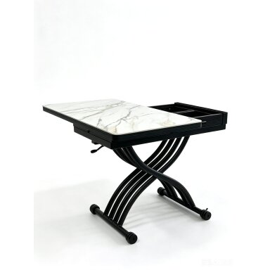 Stalas transformeris NANT 100x57-114 cm, balta su auksu Stalas transformeris NANT 100x57-114 cm, balta su auksu