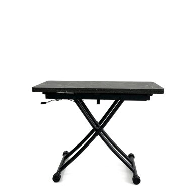 Stalas transformeris ULM 100x57-114 cm, juoda su auksu Stalas transformeris ULM 100x57-114 cm, juoda su auksu