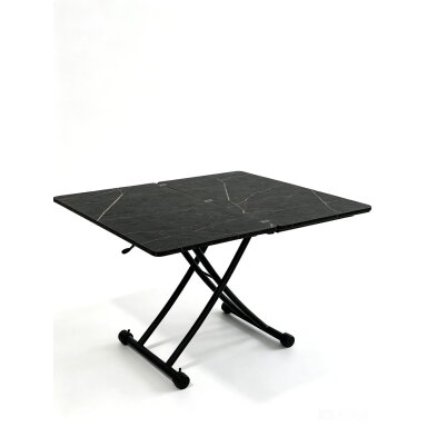 Stalas transformeris ULM 100x57-114 cm, juoda su auksu Stalas transformeris ULM 100x57-114 cm, juoda su auksu