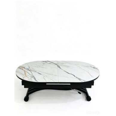 Stalas transformeris BREMEN 120-150x75 cm, balta su auksu 3