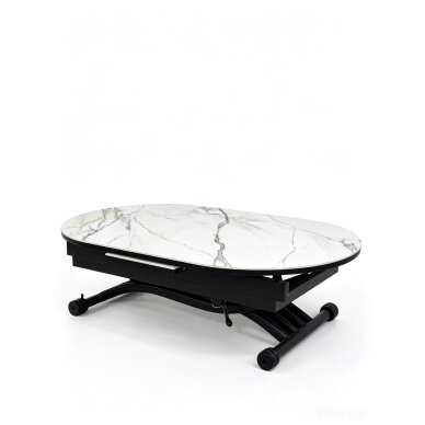 Stalas transformeris BREMEN 120-150x75 cm, balta su auksu 4