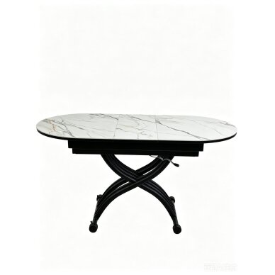 Stalas transformeris BREMEN 120-150x75 cm, balta su auksu 5 Stalas transformeris BREMEN 120-150x75 cm, balta su auksu 5