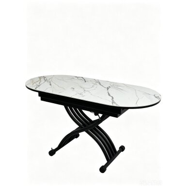 Stalas transformeris BREMEN 120-150x75 cm, balta su auksu Stalas transformeris BREMEN 120-150x75 cm, balta su auksu