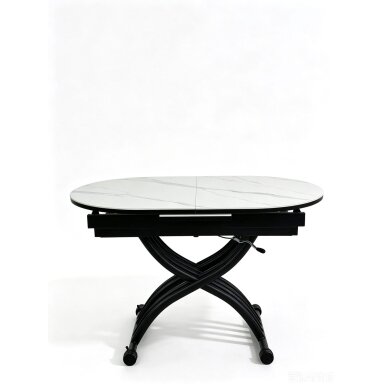 Stalas transformeris BREMEN 120-150x75 cm, matinė balta 4 Stalas transformeris BREMEN 120-150x75 cm, matinė balta 4