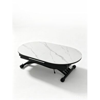 Stalas transformeris BREMEN 120-150x75 cm, matinė balta Stalas transformeris BREMEN 120-150x75 cm, matinė balta