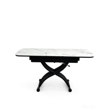 Stalas transformeris MILAN 120-150x75 cm, balta su auksu 1 Stalas transformeris MILAN 120-150x75 cm, balta su auksu 1