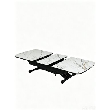 Stalas transformeris MILAN 120-150x75 cm, balta su auksu 3