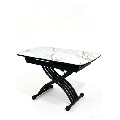Stalas transformeris MILAN 120-150x75 cm, balta su auksu 4