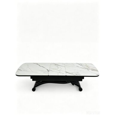 Stalas transformeris MILAN 120-150x75 cm, balta su auksu