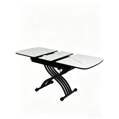 Stalas transformeris MILAN 120-150x75 cm, matinė balta 3 Stalas transformeris MILAN 120-150x75 cm, matinė balta 3