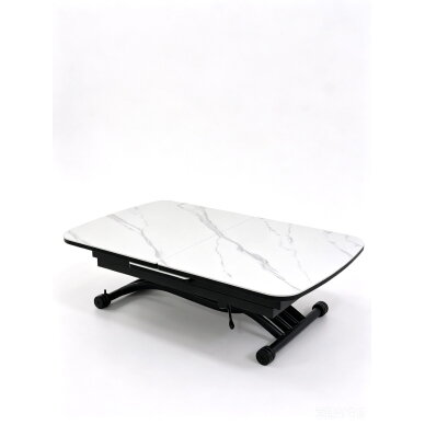 Stalas transformeris MILAN 120-150x75 cm, matinė balta 4 Stalas transformeris MILAN 120-150x75 cm, matinė balta 4