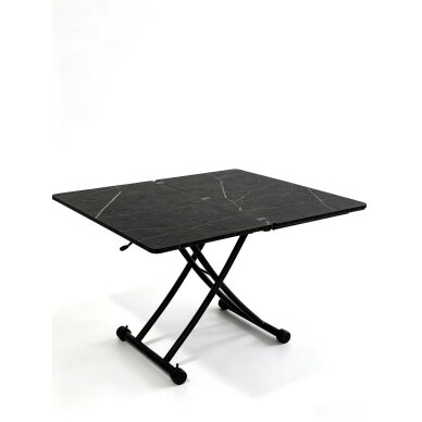 Stalas transformeris ULM 100x57-114 cm, juoda su auksu