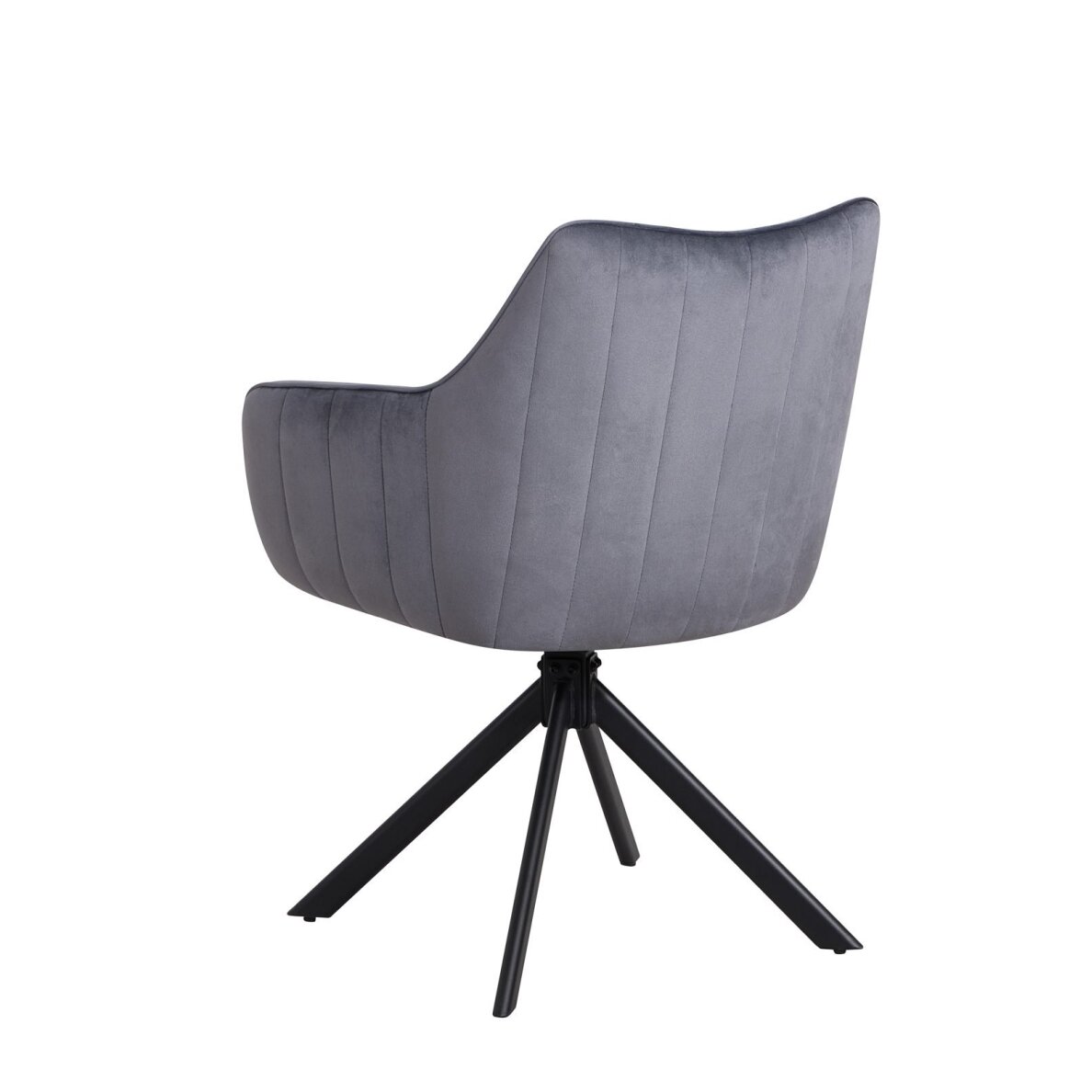 Sukama kėdė su porankiais ASTON VELVET, pilka, veliūrinė 3
