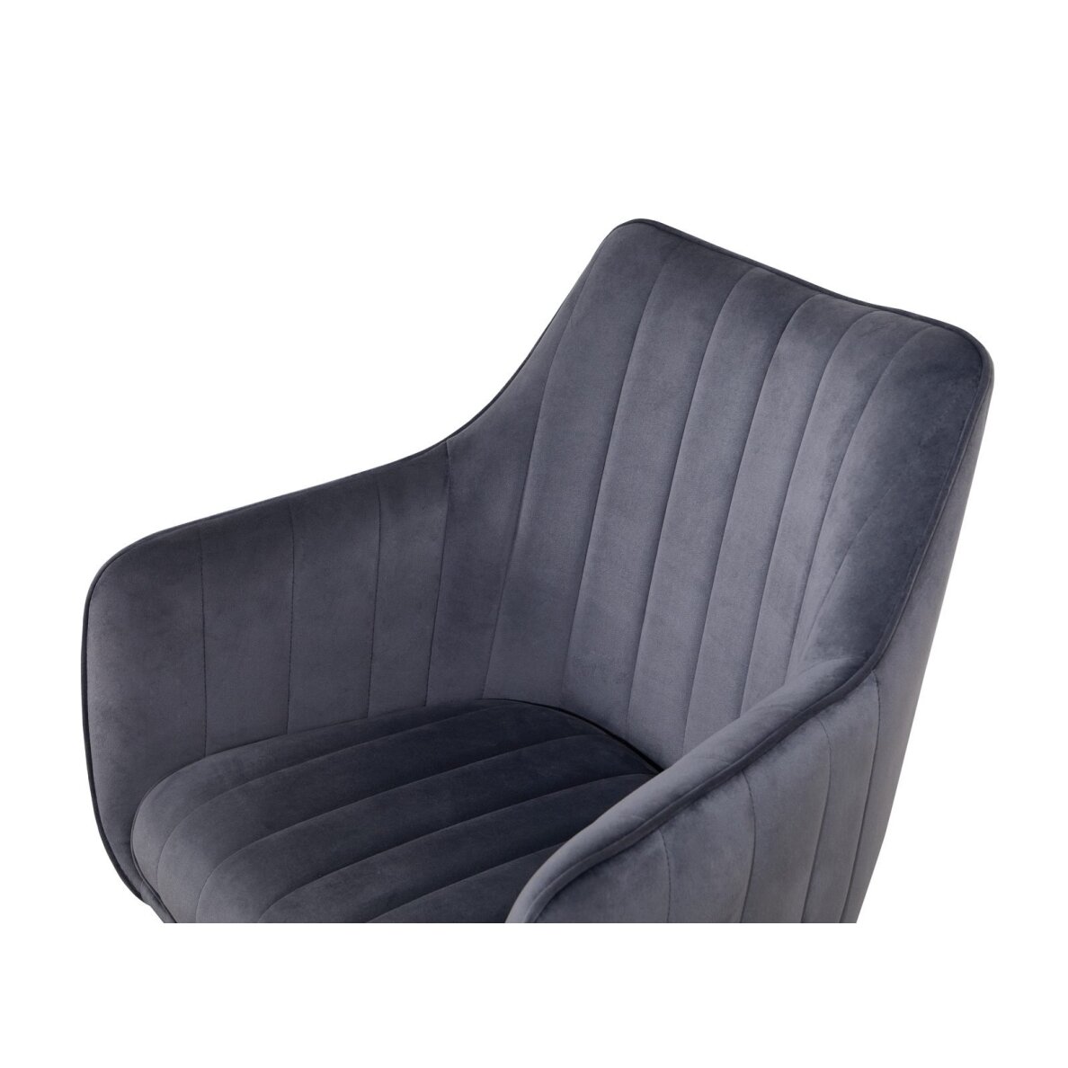 Sukama kėdė su porankiais ASTON VELVET, pilka, veliūrinė 4